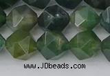 CAG9971 15.5 inches 10mm faceted nuggets moss agate beads