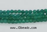 CAJ01 15.5 inches 4mm faceted round green aventurine jade beads