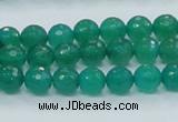 CAJ03 15.5 inches 8mm faceted round green aventurine jade beads