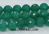 CAJ04 15.5 inches 10mm faceted round green aventurine jade beads