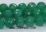 CAJ05 15.5 inches 12mm faceted round green aventurine jade beads