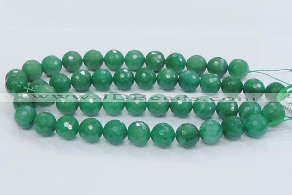 CAJ06 15.5 inches 16mm faceted round green aventurine jade beads