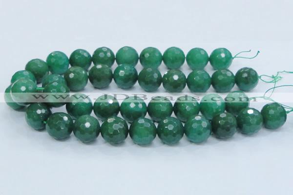 CAJ08 15.5 inches 20mm faceted round green aventurine jade beads