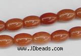 CAJ150 15.5 inches 8*12mm rice red aventurine jade beads