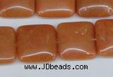 CAJ156 15.5 inches 20*20mm square red aventurine jade beads