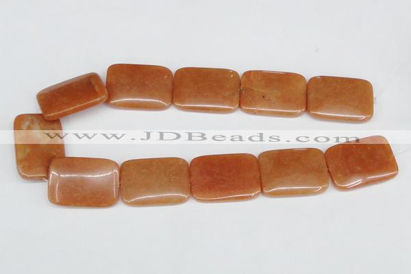 CAJ160 15.5 inches 25*35mm rectangle red aventurine jade beads