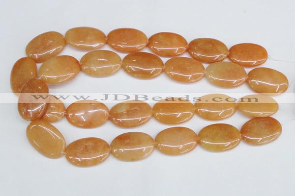 CAJ162 15.5 inches 20*30mm oval red aventurine jade beads