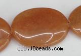 CAJ163 15.5 inches 25*35mm oval red aventurine jade beads