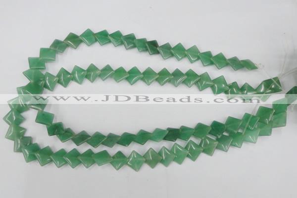 CAJ301 15.5 inches 10*10mm diamond green aventurine jade beads