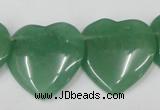 CAJ305 Top-drilled 28*28mm heart green aventurine jade beads