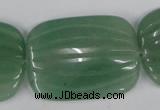 CAJ309 15.5 inches 30*40mm carved rectangle green aventurine jade beads