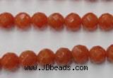 CAJ362 15.5 inches 8mm faceted round red aventurine beads wholesale