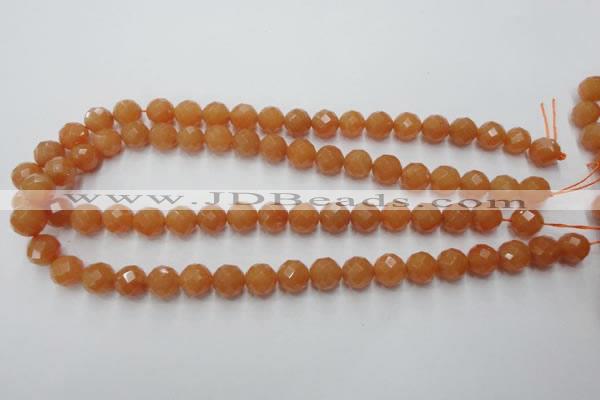 CAJ363 15.5 inches 10mm faceted round red aventurine beads wholesale