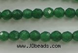 CAJ410 15.5 inches 4mm faceted round green aventurine beads