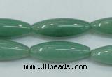 CAJ52 15.5 inches 10*30mm rice green aventurine jade beads wholesale