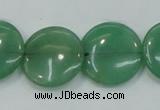 CAJ55 15.5 inches 20mm flat round green aventurine jade beads wholesale