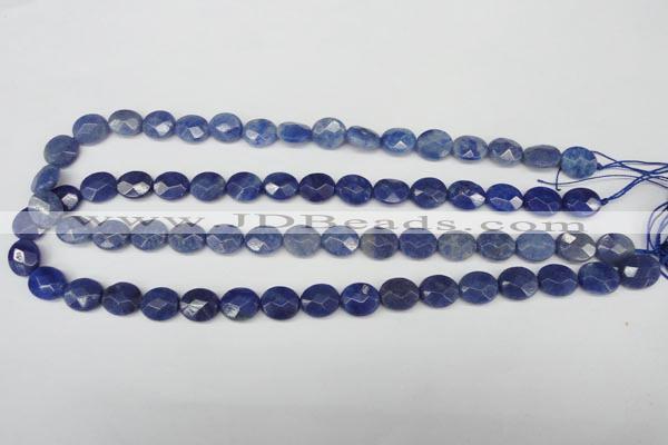 CAJ580 15.5 inches 10*12mm faceted oval blue aventurine beads wholesale