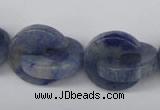 CAJ586 15.5 inches 20*20mm curved moon blue aventurine beads wholesale