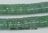 CAJ59 15.5 inches 13*18mm flat bamboo green aventurine jade beads