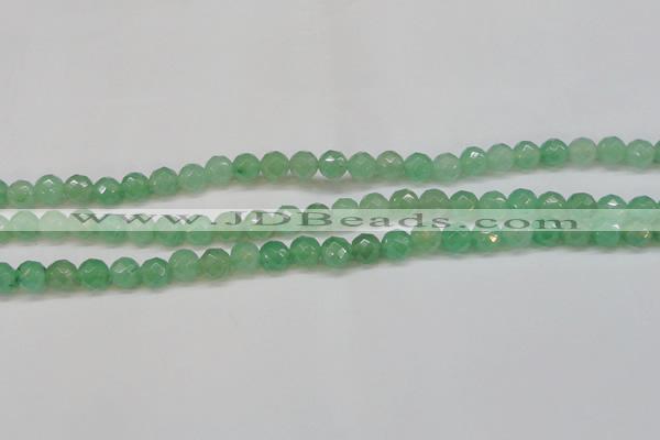 CAJ622 15.5 inches 8mm faceted round green aventurine beads