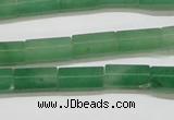 CAJ648 15.5 inches 6*12mm faceted tube green aventurine beads