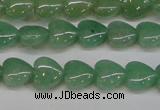 CAJ684 15.5 inches 10*10mm heart green aventurine beads