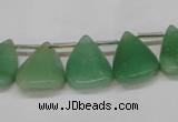 CAJ695 Top drilled 15*20mm leaf green aventurine beads