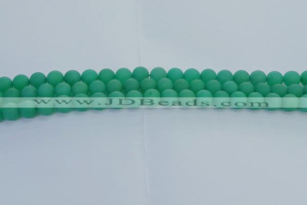 CAJ712 15.5 inches 8mm round matte green aventurine beads