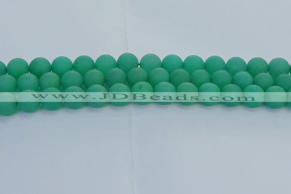 CAJ714 15.5 inches 12mm round matte green aventurine beads