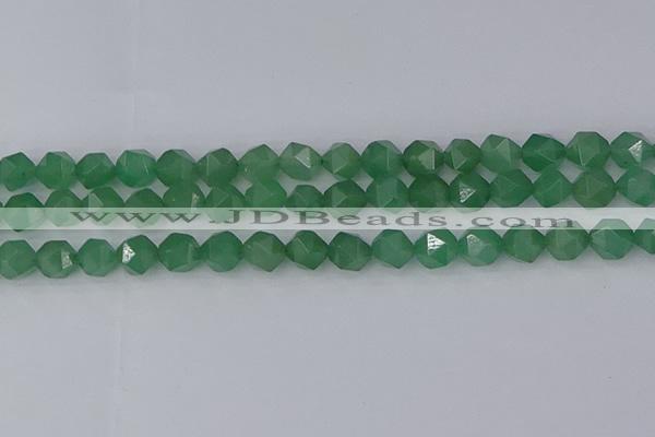 CAJ732 15.5 inches 8mm faceted nuggets green aventurine beads