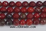 CAJ758 15.5 inches 4mm faceted round apple jasper beads