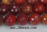 CAJ761 15.5 inches 10mm faceted round apple jasper beads