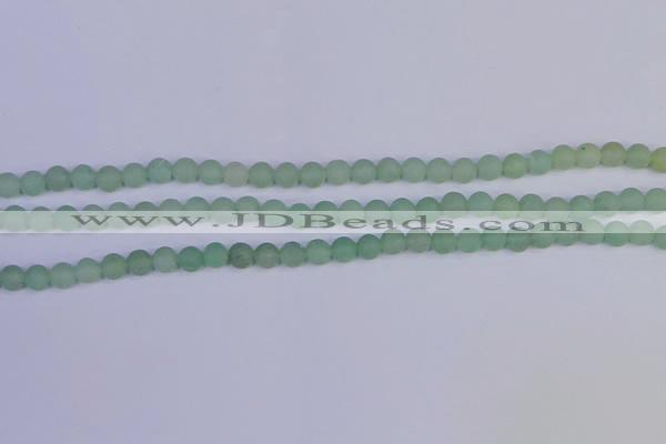 CAJ801 15.5 inches 6mm round matte green aventurine beads wholesale