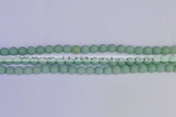 CAJ802 15.5 inches 8mm round matte green aventurine beads wholesale