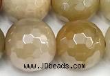 CAJ873 15 inches 12mm faceted round AB-color jade beads