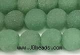 CAJ881 15 inches 6mm round matte green aventurine beads