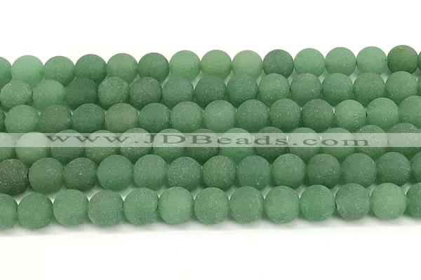 CAJ883 15 inches 10mm round matte green aventurine beads