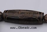 CAL04 14.5 inches 25*60mm carved drum agalmatolite beads