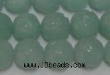 CAM1123 15.5 inches 10mm carved round amazonite beads wholesale