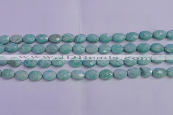 CAM1203 15.5 inches 10*14mm faceted oval Russian amazonite beads