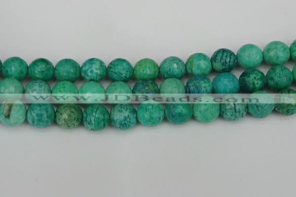 CAM1406 15.5 inches 16mm faceted round Russian amazonite beads