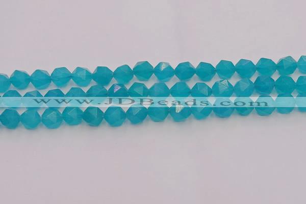 CAM1433 15.5 inches 10mm faceted nuggets dyed amazonite gemstone beads