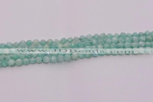 CAM1436 15.5 inches 6mm faceted nuggets amazonite gemstone beads