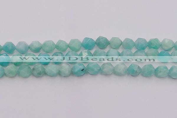 CAM1439 15.5 inches 12mm faceted nuggets amazonite gemstone beads