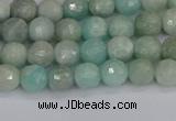 CAM1450 15.5 inches 4mm faceted round amazonite gemstone beads