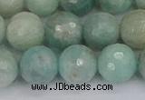 CAM1454 15.5 inches 12mm faceted round amazonite gemstone beads