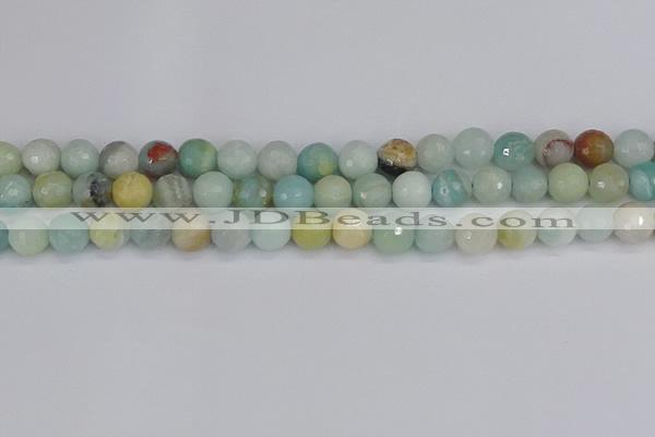 CAM1461 15.5 inches 10mm faceted round amazonite beads wholesale