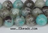 CAM1482 15.5 inches 8mm round Madagascar black amazonite beads