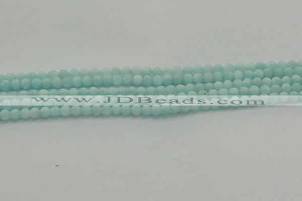 CAM1500 15.5 inches 4mm round natural peru amazonite beads