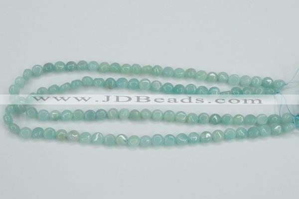 CAM151 15.5 inches 8mm flat round amazonite gemstone beads